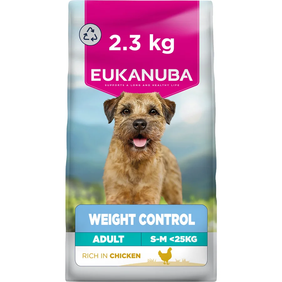 High-Grade Eukanuba Daily Care Weight Control Small Medium Adult Dry Dog Food Chicken 2.3kg Enhanced