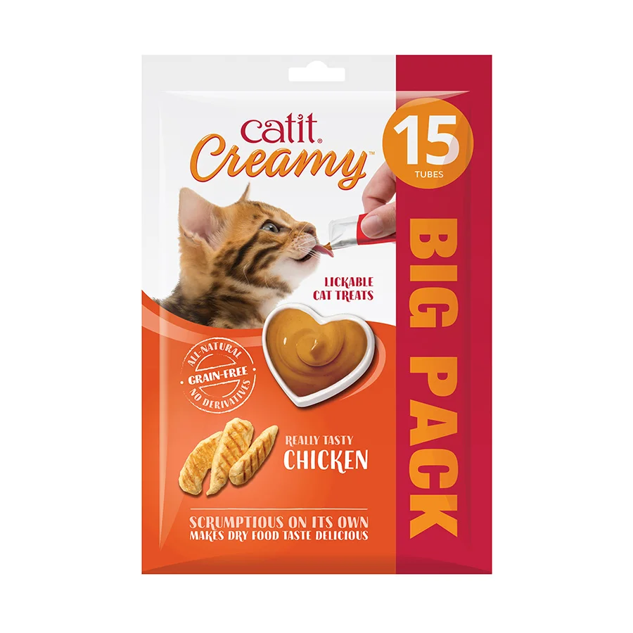 Official Catit Creamy Lickable Cat Treats Chicken 15x10g Professional