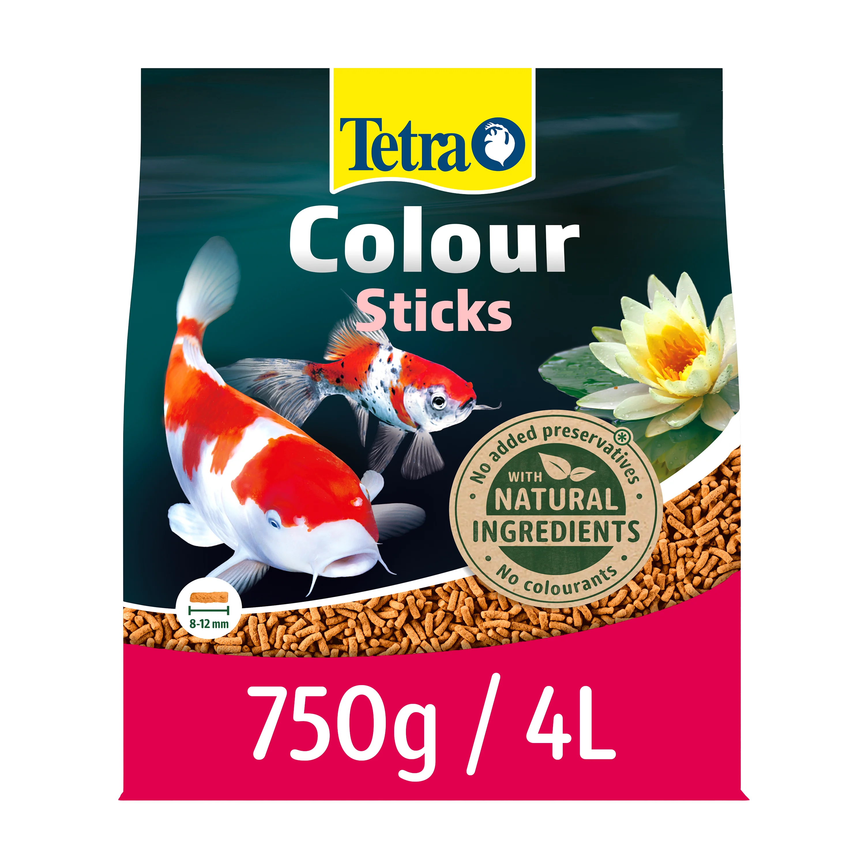 Pure Tetra Pond Colour Sticks Koi Goldfish Food 750g Long-Lasting