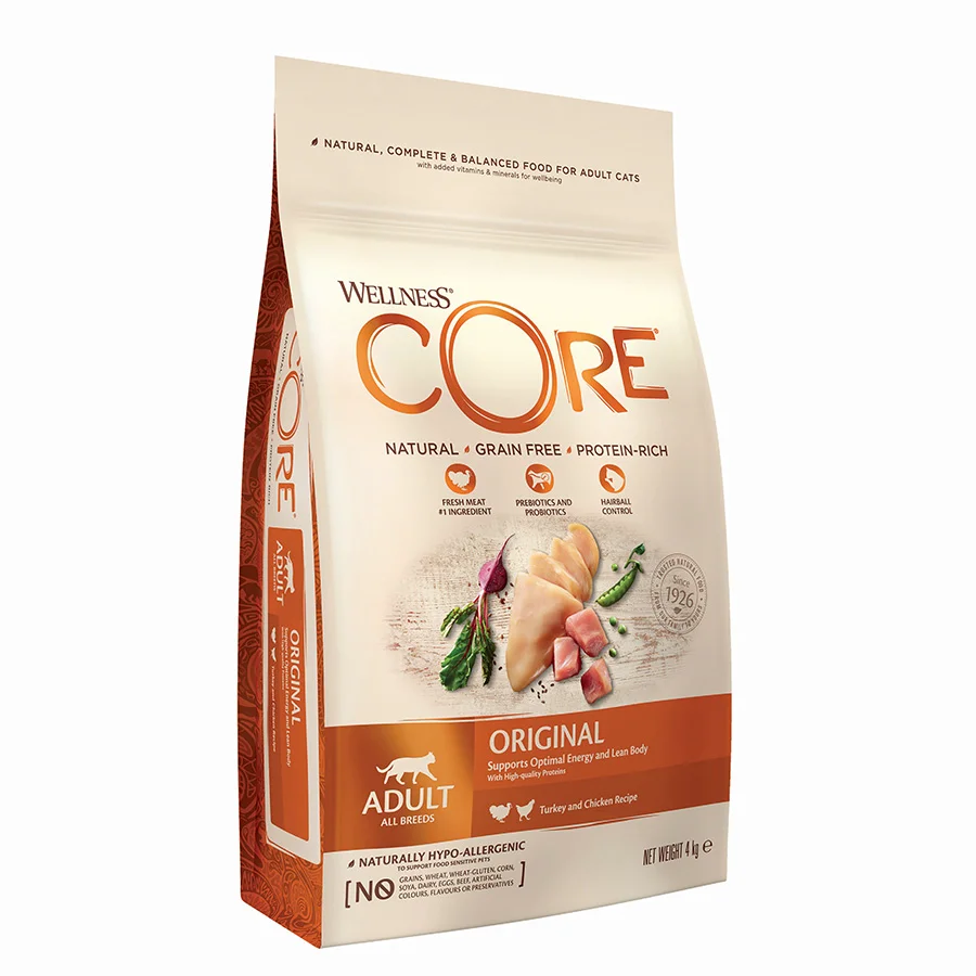 Soft Wellness Core Complete Grain Adult Dry Cat Food Turkey Chicken 4kg Professional