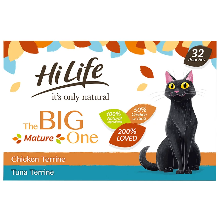 Long-Lasting HiLife It x27 s Only Natural Mature Wet Cat Food Assorted 32x70g Superior
