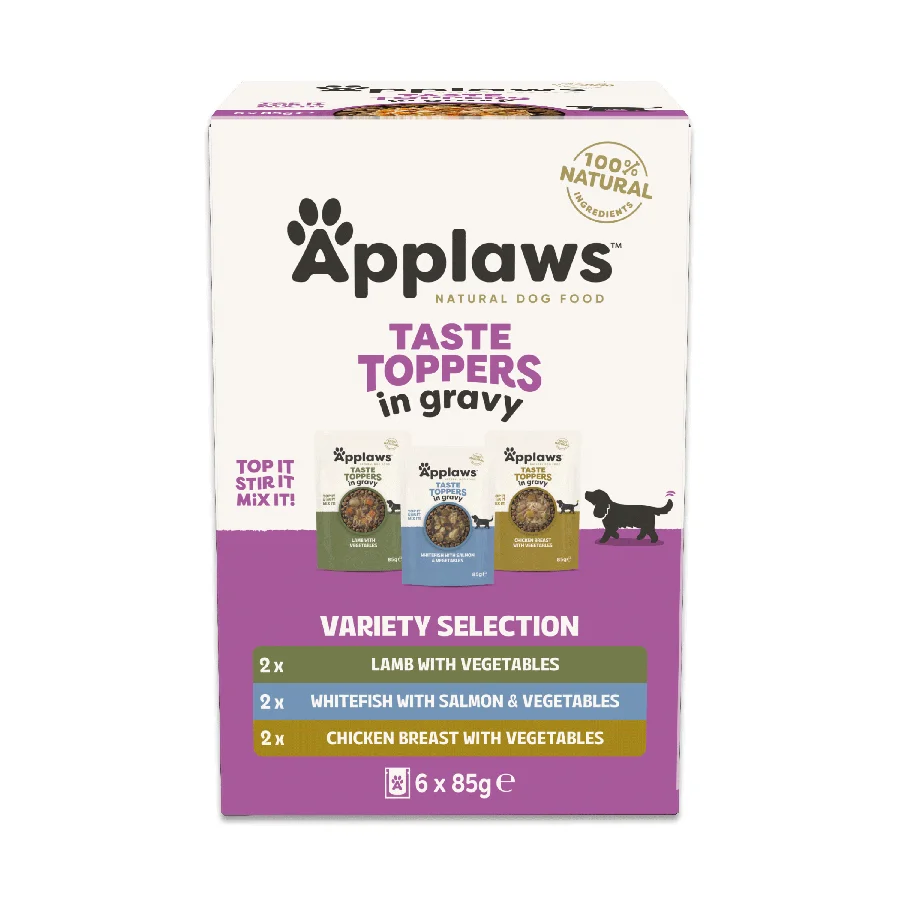 Smooth Applaws Taste Toppers Natural Wet Dog Food Gravy 6x85g Classic