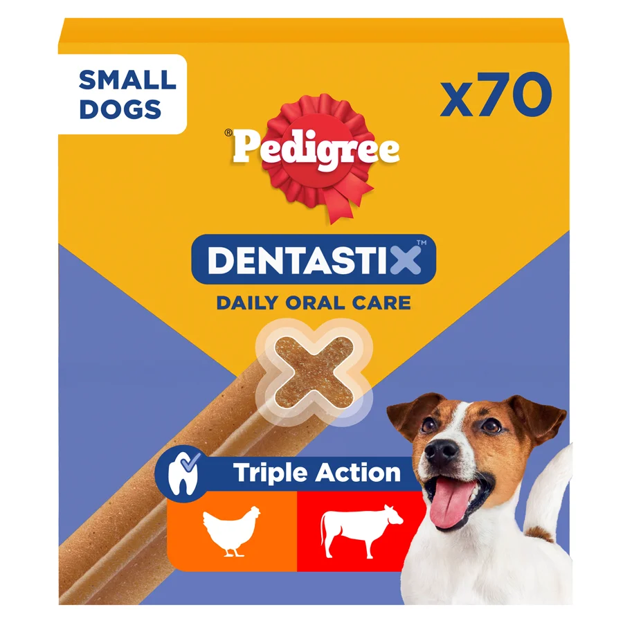 Effective Pedigree Dentastix Daily Small Breed Adult Dog Treats 70 Pack 1.1kg Classic