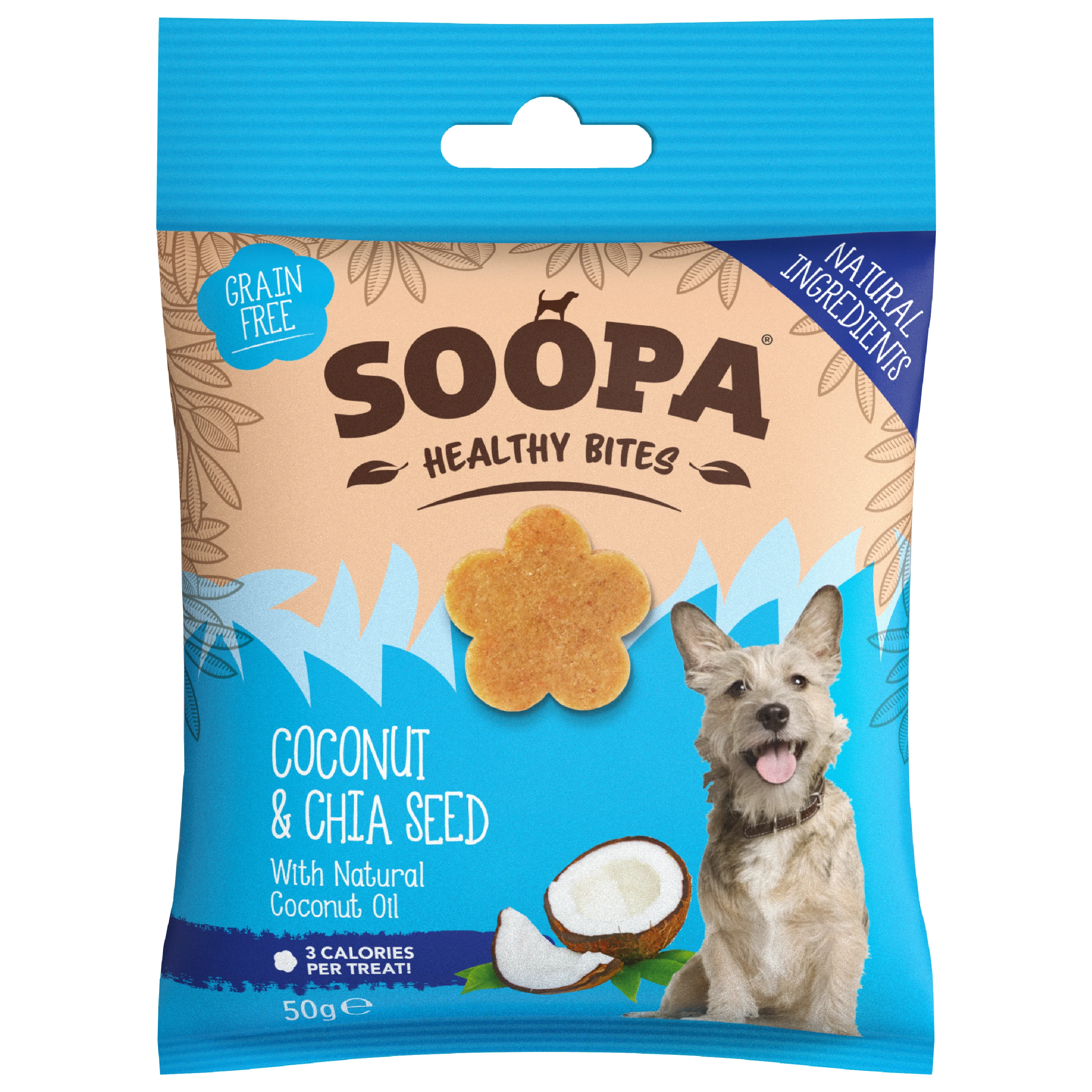 Expertly Made Soopa Healthy Training Bites Coconut Chia Seed Dog Treat 50g Advanced