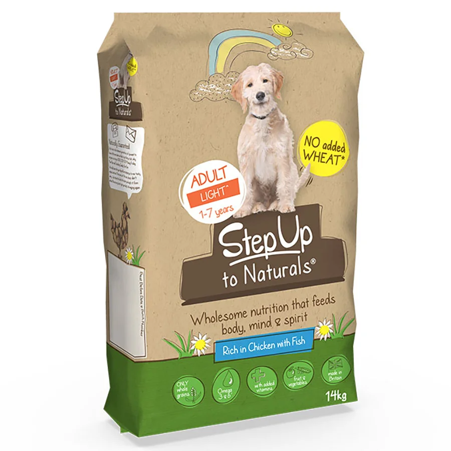 Reusable Step Up Naturals Dry Adult Dog Food Chicken with Fish Easy-to-Use