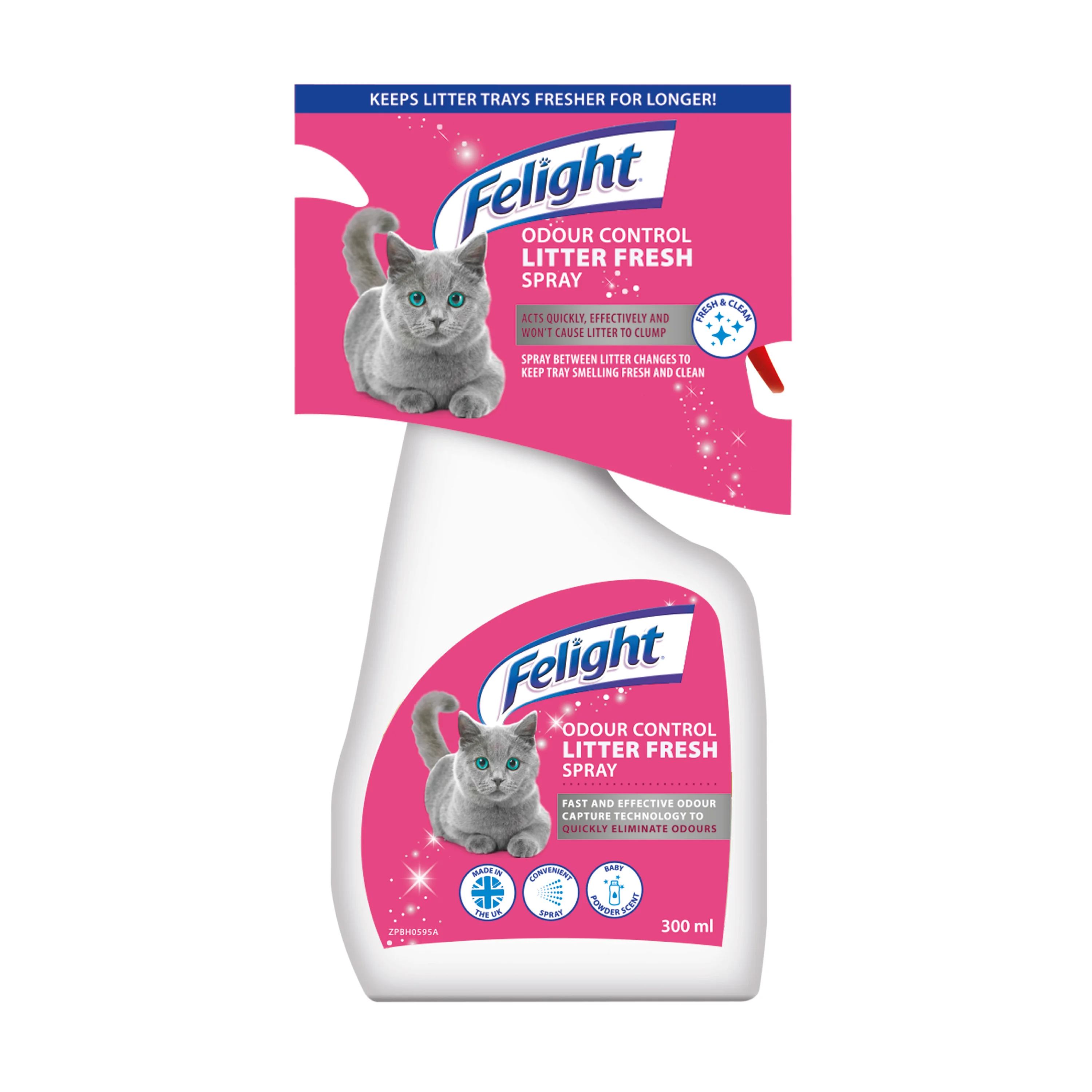 Effective Felight Odour Control Litter Fresh Spray 300ml Powerful
