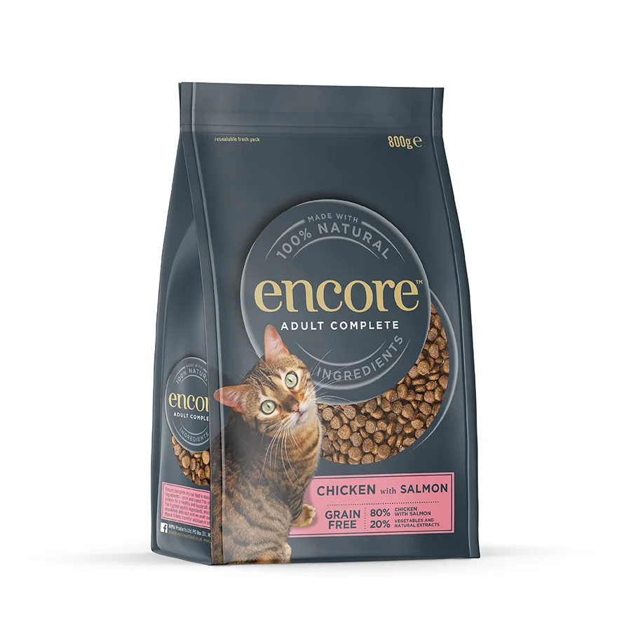Contemporary Encore Natural Complete Adult Dry Cat Food Chicken with Salmon 800g Traditional