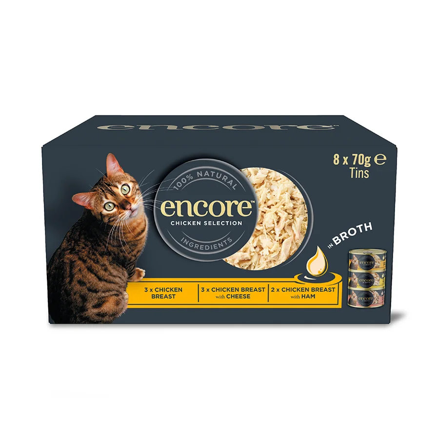 Safe Encore Adult Cat Wet Food Chicken in Broth 8x70g Efficient
