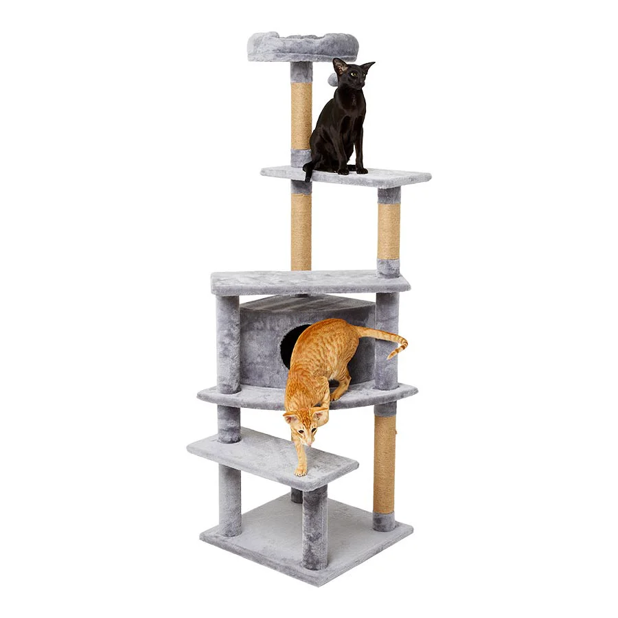Trusted Pets at Home Columbus Grand Climber Cat Centre Grey Fine Crafted