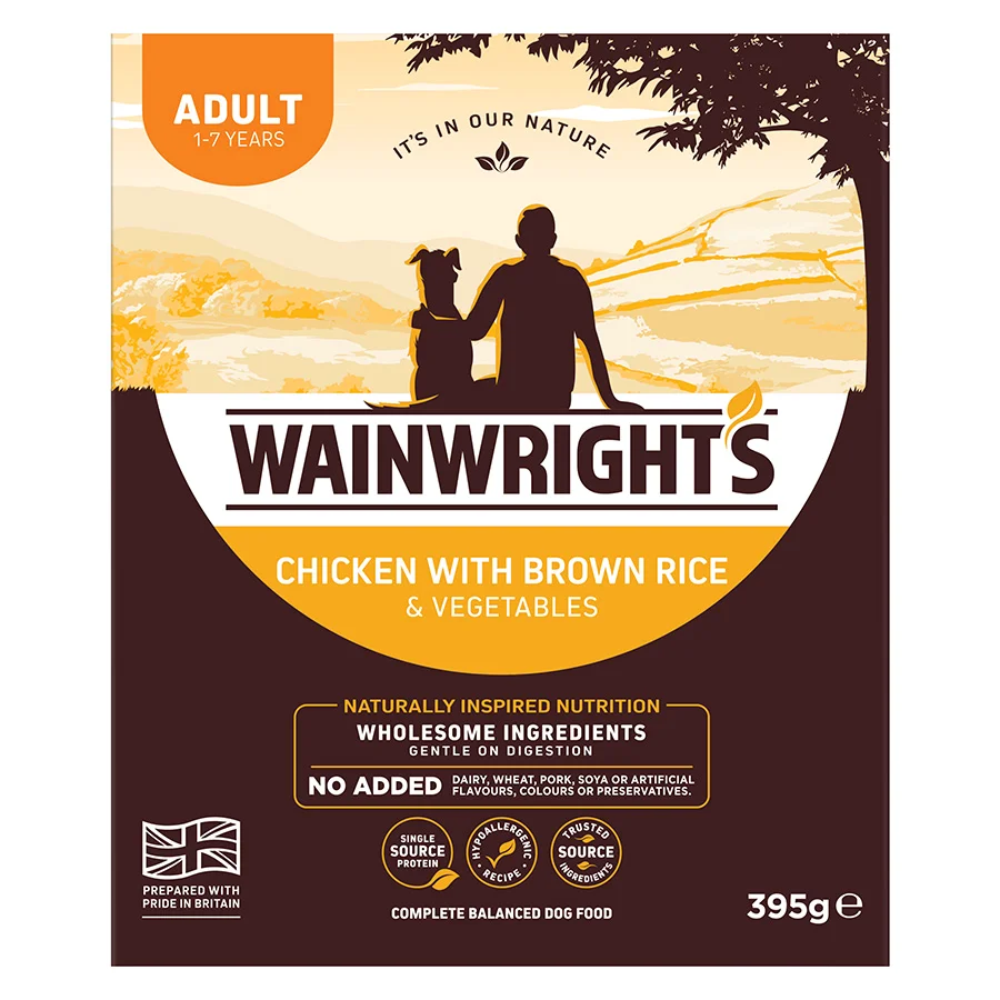 Enhanced Wainwright x27 s Adult Wet Dog Food Chicken with Rice Organic