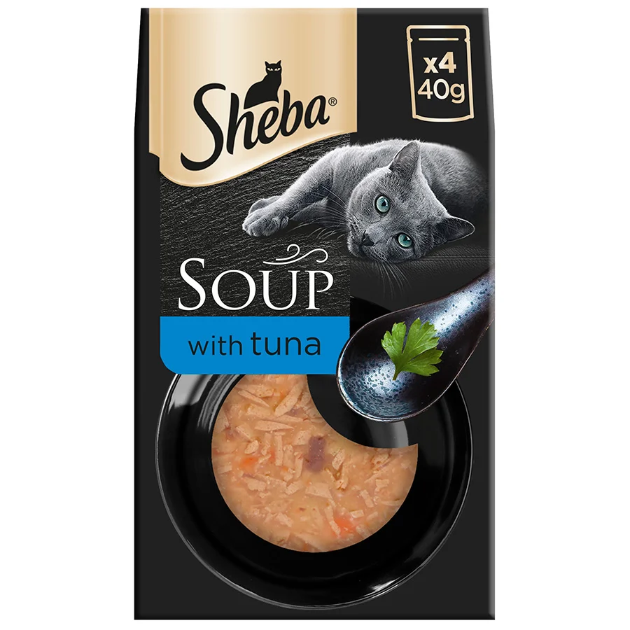 High-Grade Sheba Classics Soup Adult Wet Cat Food with Tuna Fillets 4x40g Verified