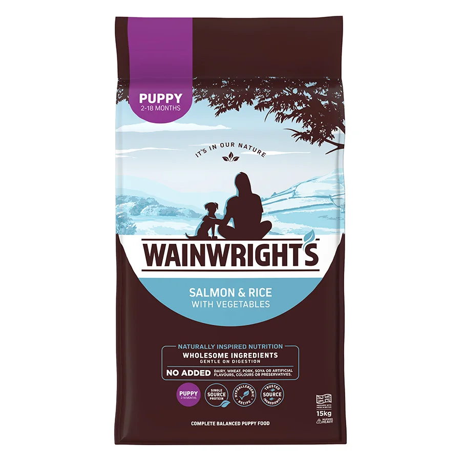 Convenient Wainwright x27 s Puppy Dry Dog Food Salmon with Rice Long-Lasting