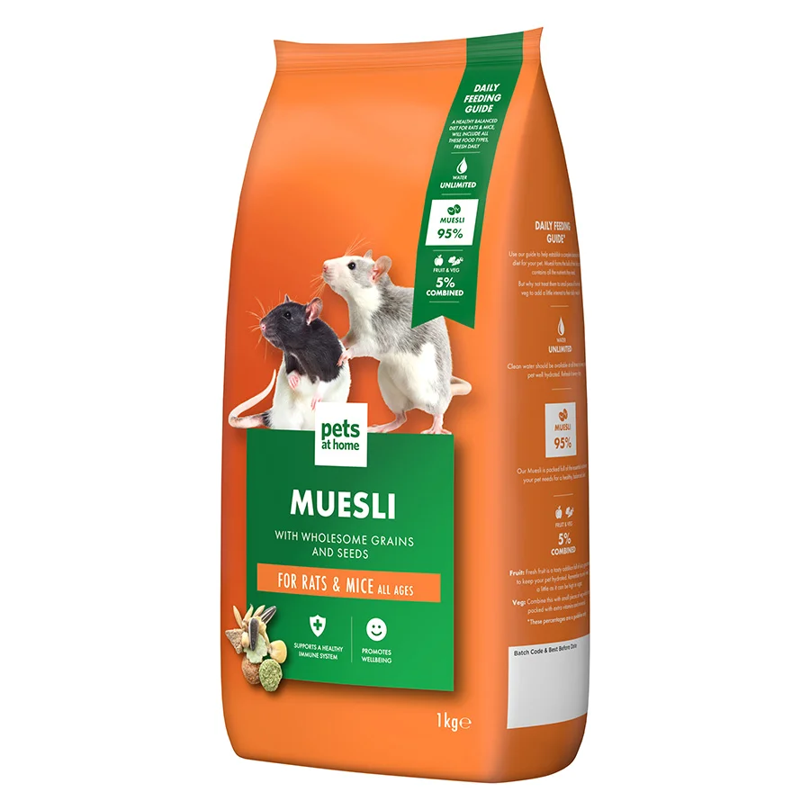 Healthy Pets at Home Rat Mouse Muesli Small Animal Food 1kg Functional