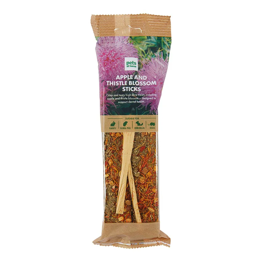 Long-Lasting Pets at Home Small Animal Apple Thistle Blossom Treats x2 70g Innovative