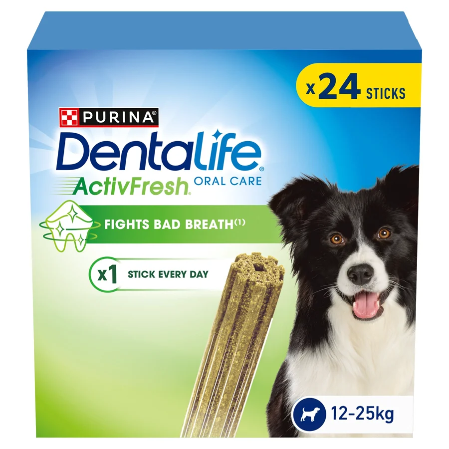 Verified Dentalife ActivFresh Medium Breed Adult Dog Dental Treat 24 Pack 552g Relaxed