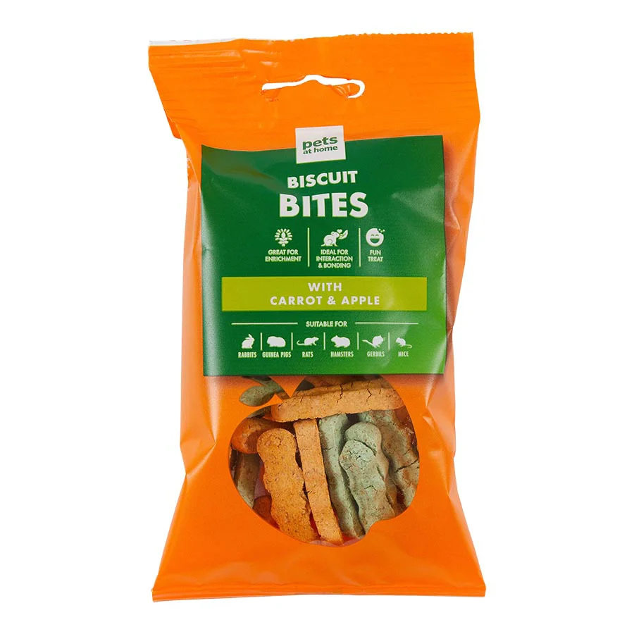 Top-Quality Pets at Home Small Animal Biscuit Bites Treats with Carrot Apple 60g World-Class