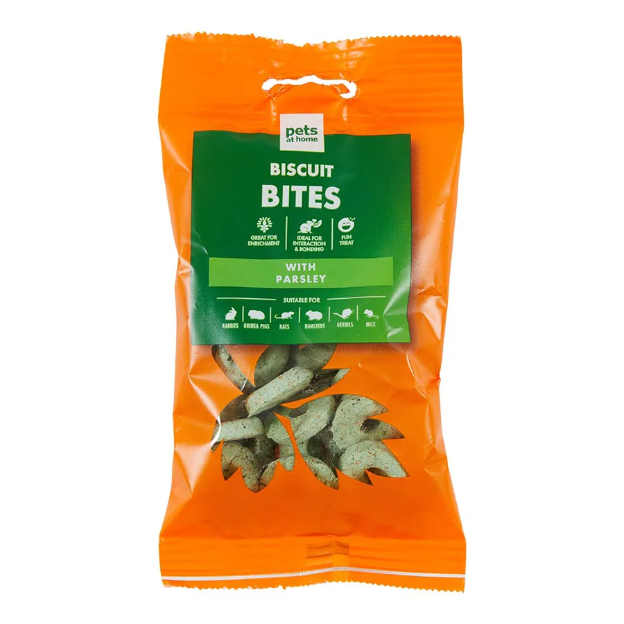 User-Friendly Pets at Home Small Animal Biscuit Bites Treats with Parsley 60g Fine Crafted