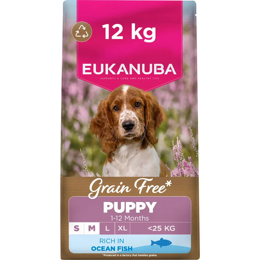 Versatile Eukanuba Grain Small Medium Breed Puppy Dry Dog Food Fish 12kg Authentic