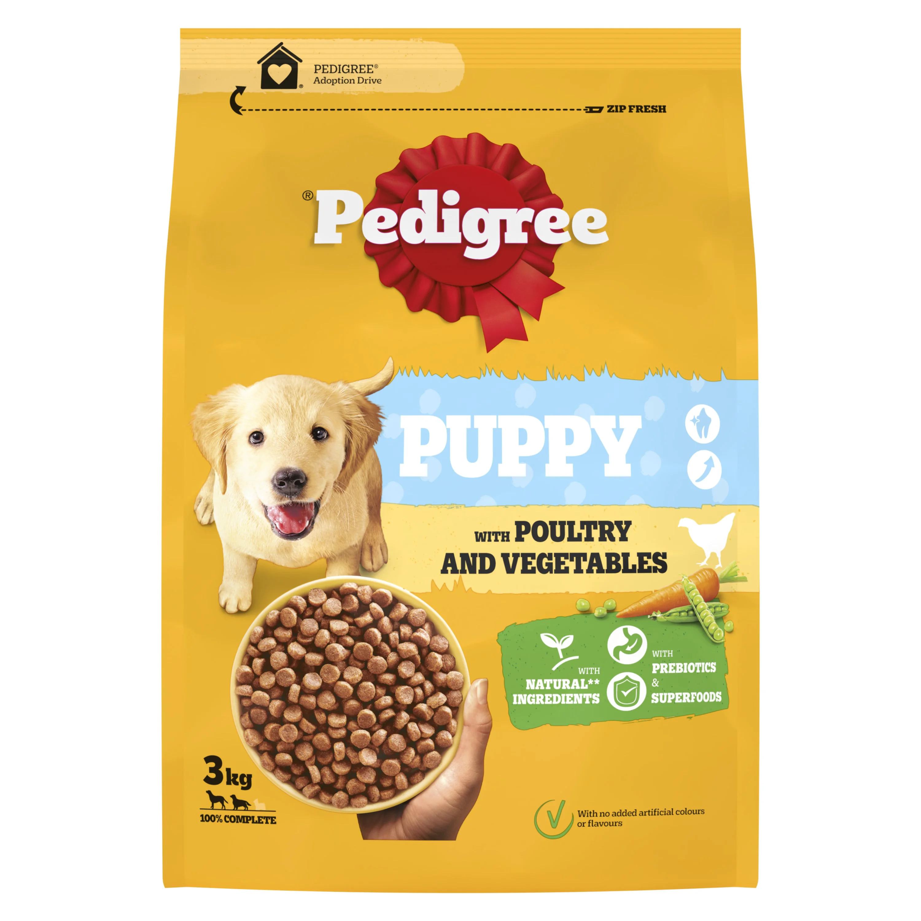 Durable Pedigree Complete Medium Puppy Dry Dog Food Poultry Veg 3kg High-Performance