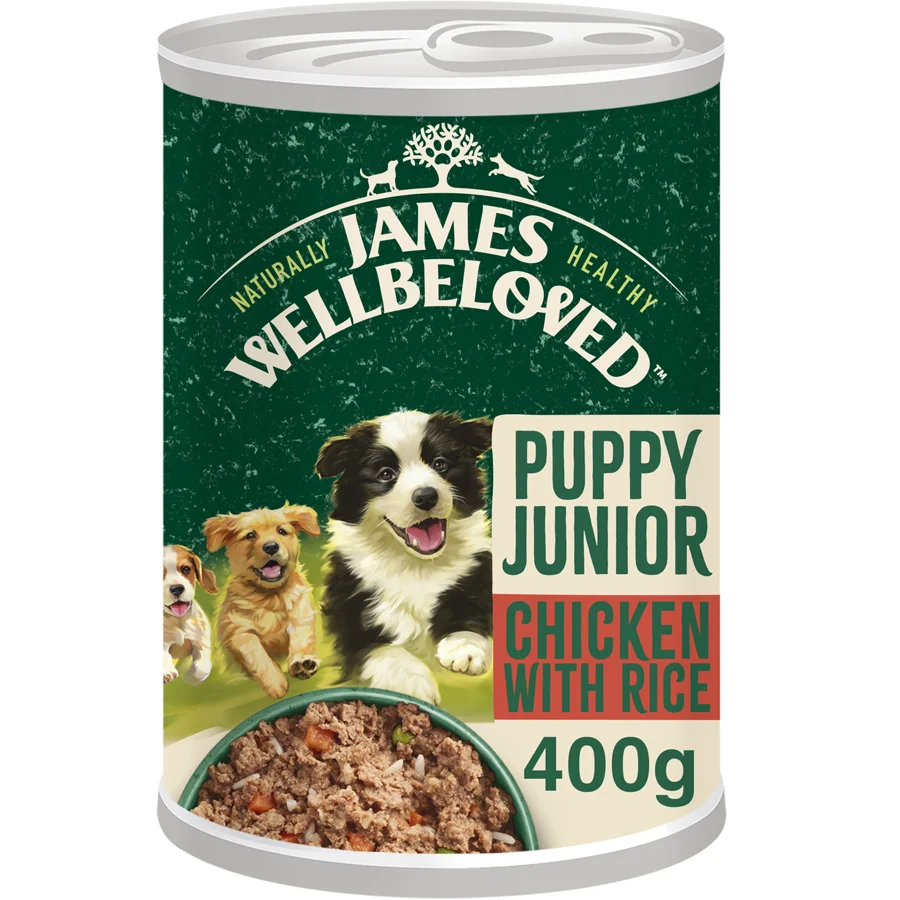 Clean James Wellbeloved Puppy Wet Dog Food Chicken， Rice Veg 400g Lightweight