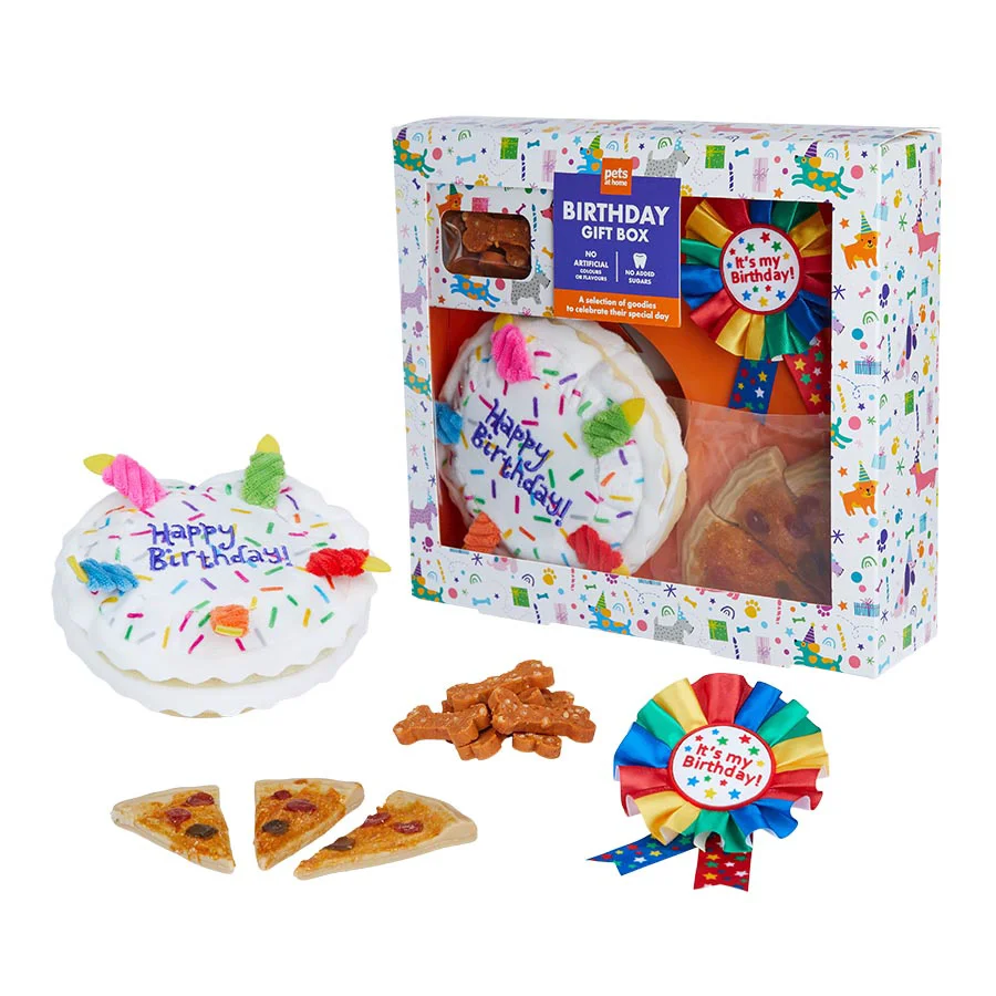 Practical Pets at Home Dog Toy Treats Birthday Box 103g Classic