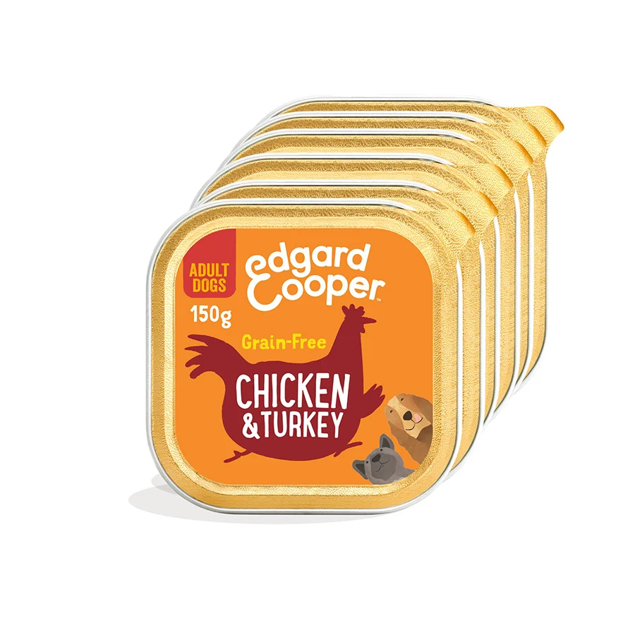 Original Edgard Cooper Grain Adult Wet Dog Food Chicken Turkey 11x150g First-Class