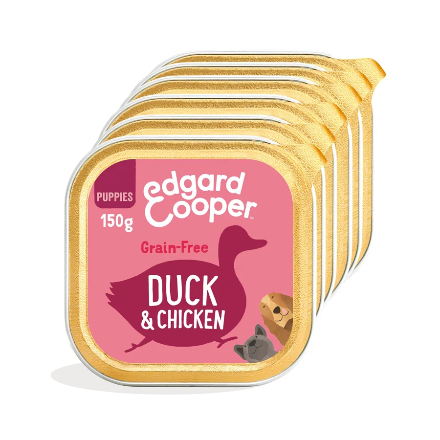 Original Design Edgard Cooper Grain Wet Puppy Food Duck Chicken 11x150g Green