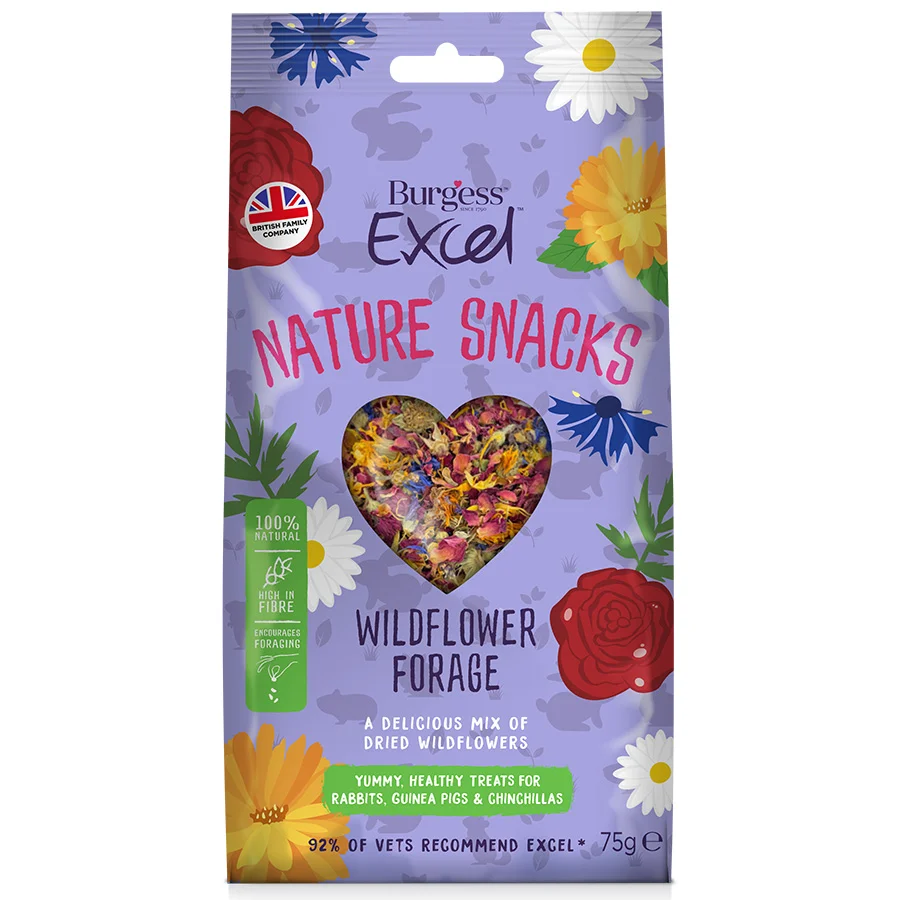 Eco-Friendly Burgess Excel Nature Small Animal Snacks Wildflower Forage 75g Quality