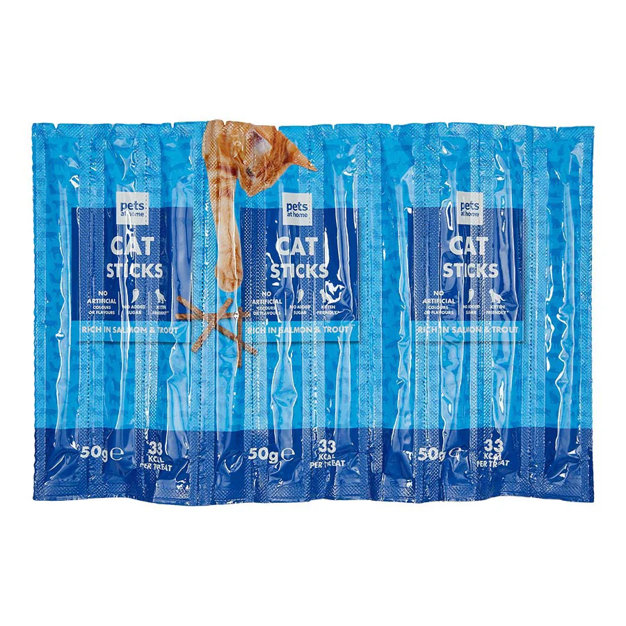 Reliable Pets at Home Cat Treat Sticks Salmon Trout 10x5g Advanced