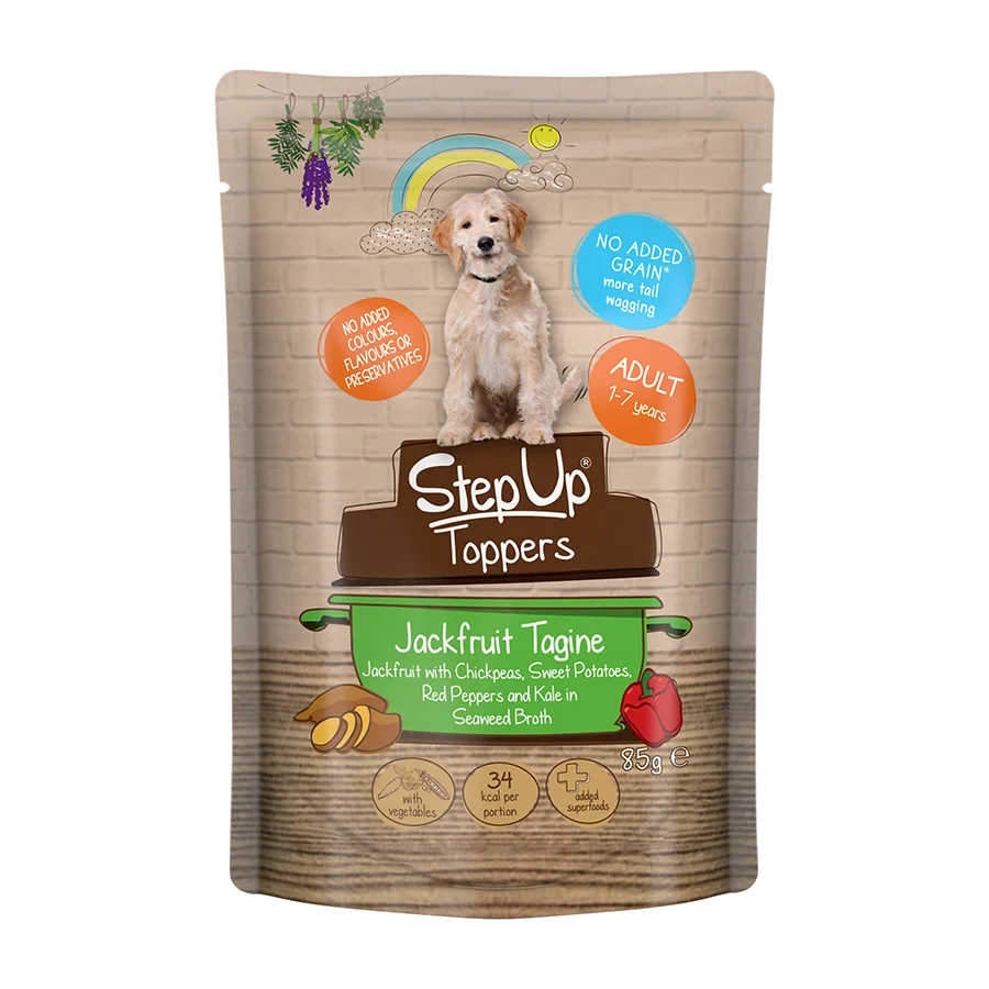 Unique Step Up Naturals Wet Adult Dog Food Toppers Jackfruit Tagine 85g Dependable