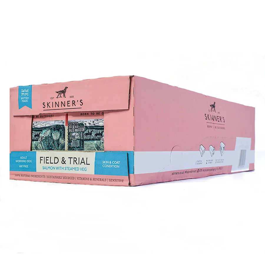 Top-Quality Skinner x27 s Field Trial Wet Adult Working Dog Food Salmon 18x390g Lightweight
