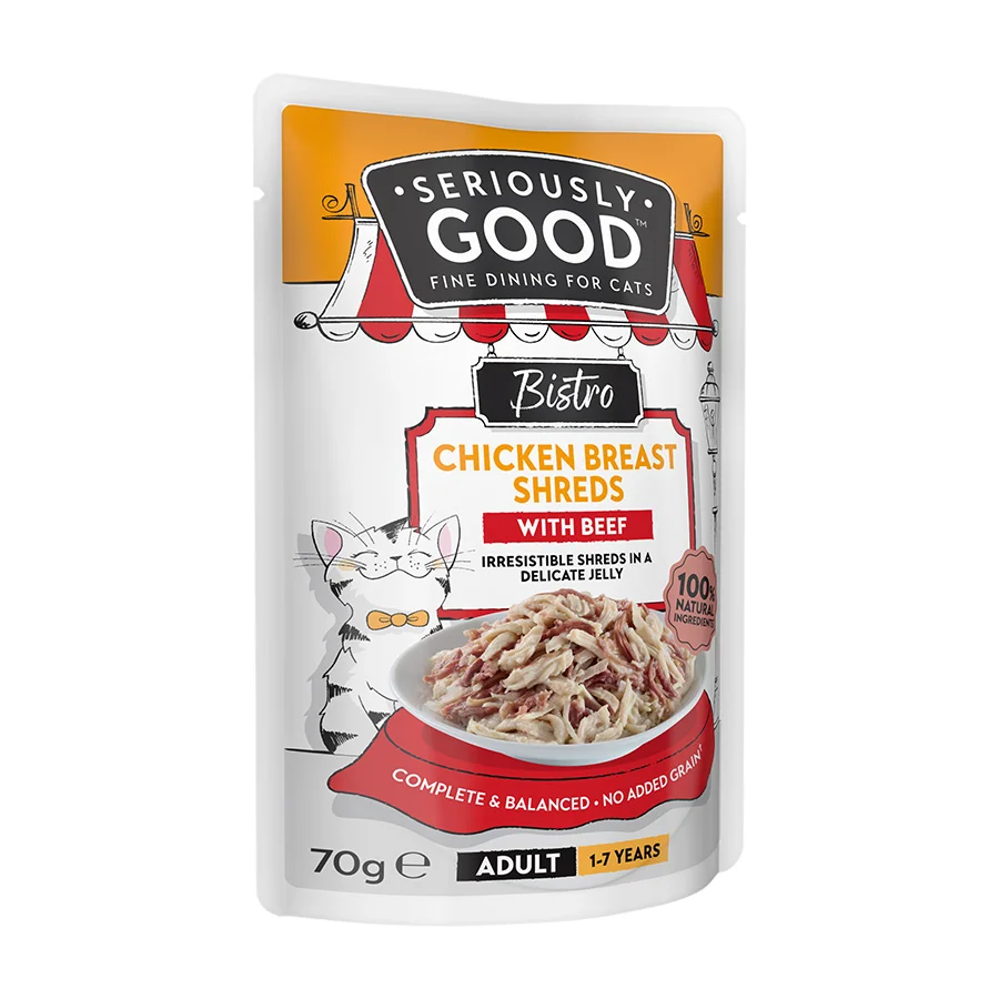 Sustainable Seriously Good Wet Adult Cat Food Chicken with Beef In Jelly 70g Carefully Designed