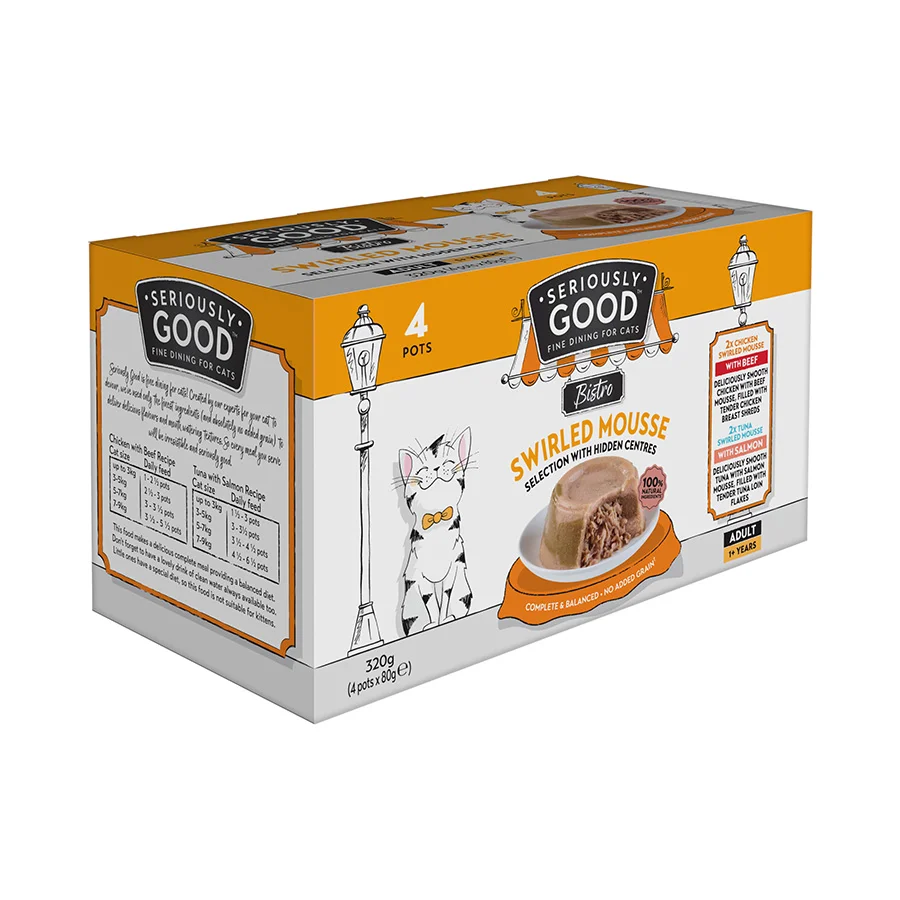 Superior Seriously Good Wet Adult Cat Mousse Selection 4x80g High-Quality