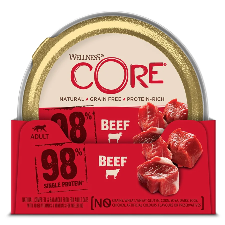 High-Quality Wellness Core Complete Wet Adult Cat Food Beef 85g Exclusive
