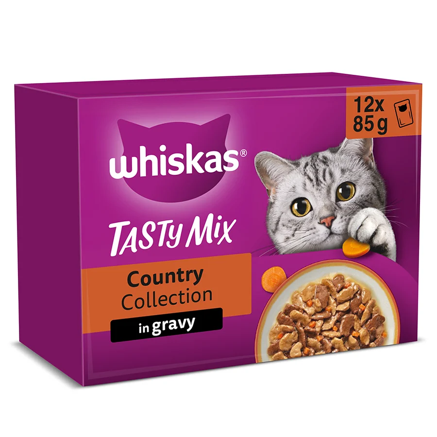 Premium Whiskas 1 Adult Wet Cat Food Country Collection Mix In Gravy 12x85g Smart