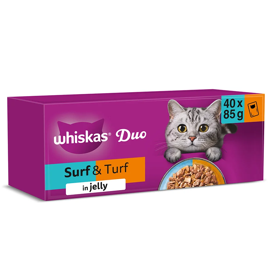 User-Friendly Whiskas 1 Adult Wet Cat Food Surf Turf In Jelly 40x85g Elite