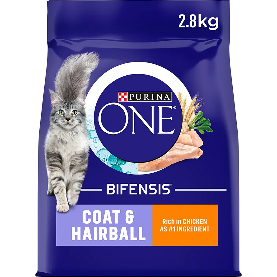 Original Design Purina ONE Coat Hairball Adult Dry Cat Food Chicken 2.8kg Modern