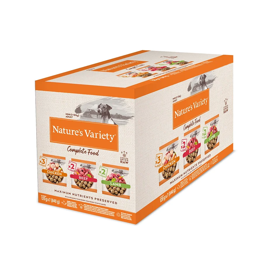 First-Class Natures Variety Complete ze Dried Adult Dog Food 7x120g Consistent
