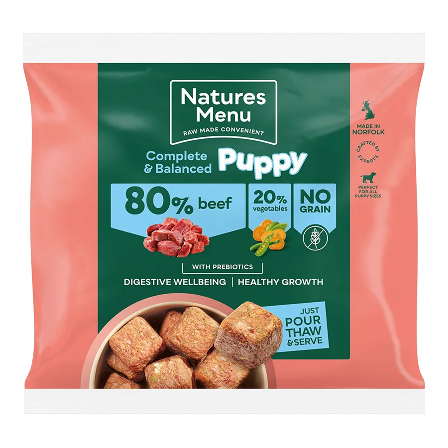 Specialty Natures Menu Complete Balanced 80 20 Frozen Raw Puppy Food Beef 1kg Outstanding