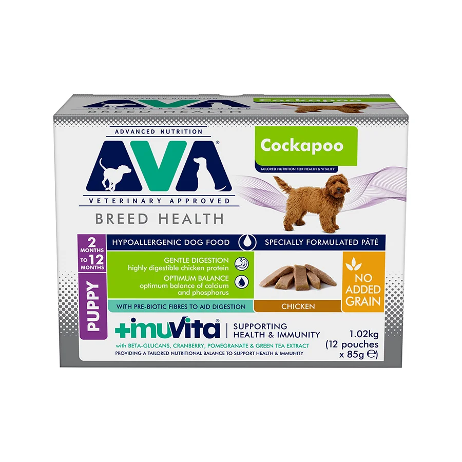 Quality AVA Veterinary Health Vitality Cockapoo Wet Puppy Food Pâté Chicken 12x85g Easy-to-Use