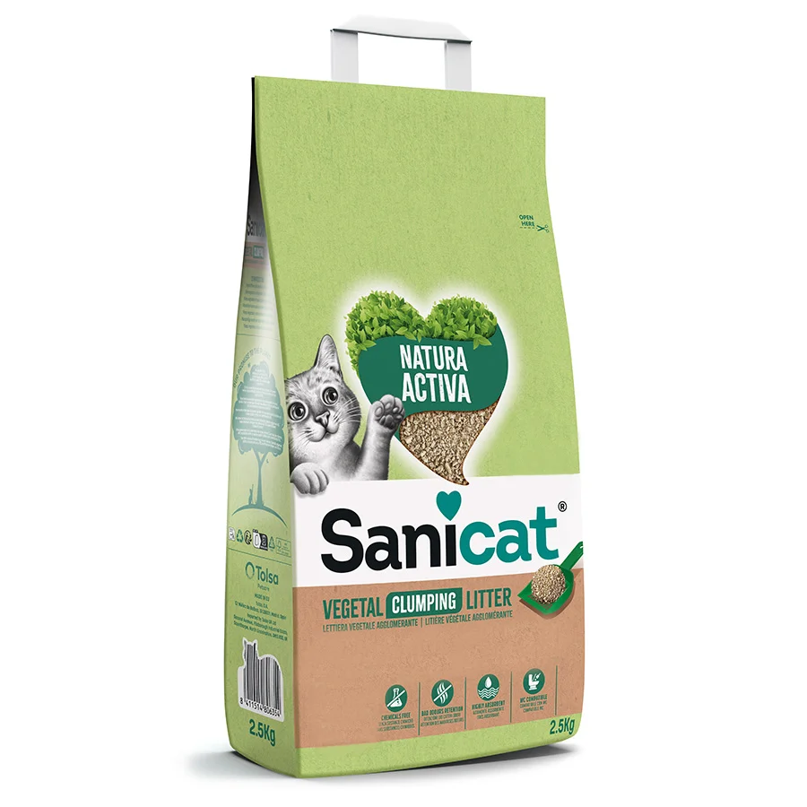 Responsible Sanicat Natura Activa Green Clumping Cat Litter 2.5kg Classic