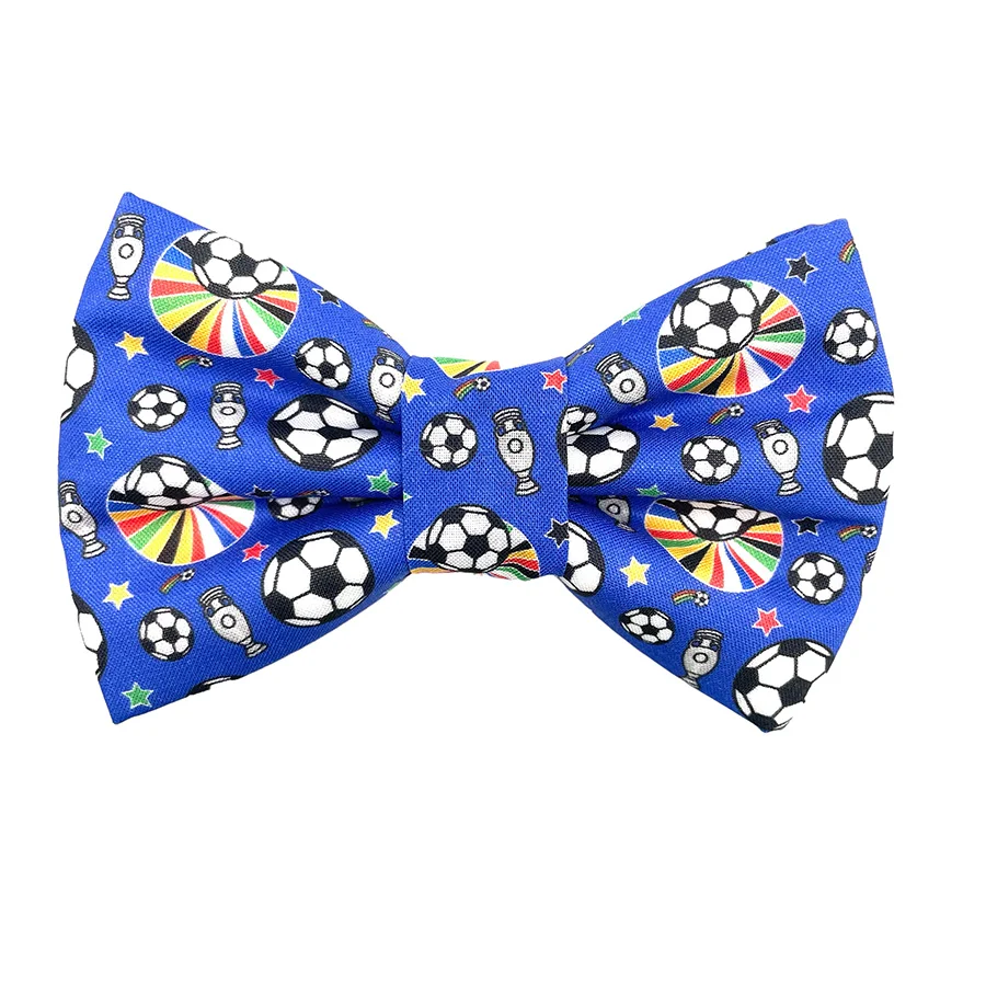 High-End Franky x27 s Bowtique Football Print Pet Bow Tie Blue Secure