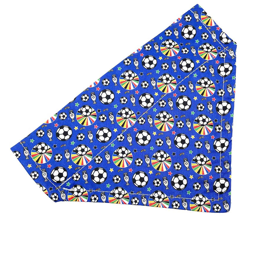 Superior Franky x27 s Bowtique Football Print Pet Bandana Blue Practical