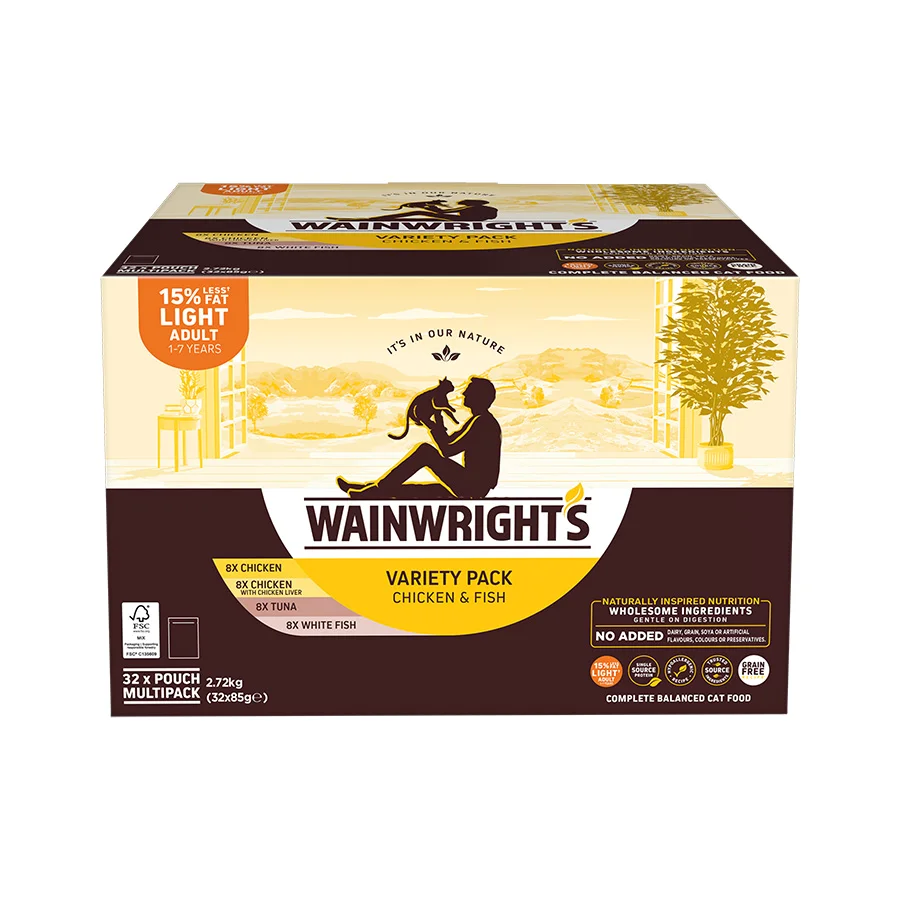 User-Friendly Wainwright x27 s Grain Wet Adult Light Cat Food Chicken Fish 32 x 85g High-End