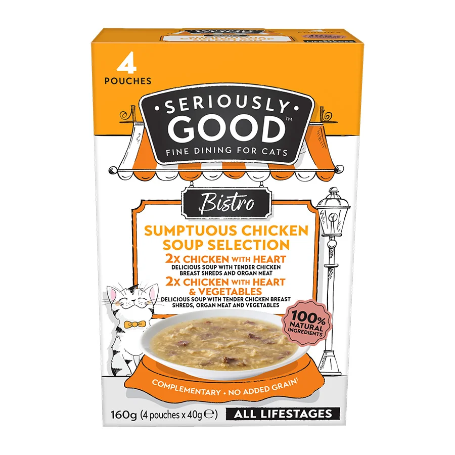 Efficient Seriously Good Wet Cat Food Sumptuous Chicken Soup Selection 4 x 40g Solid