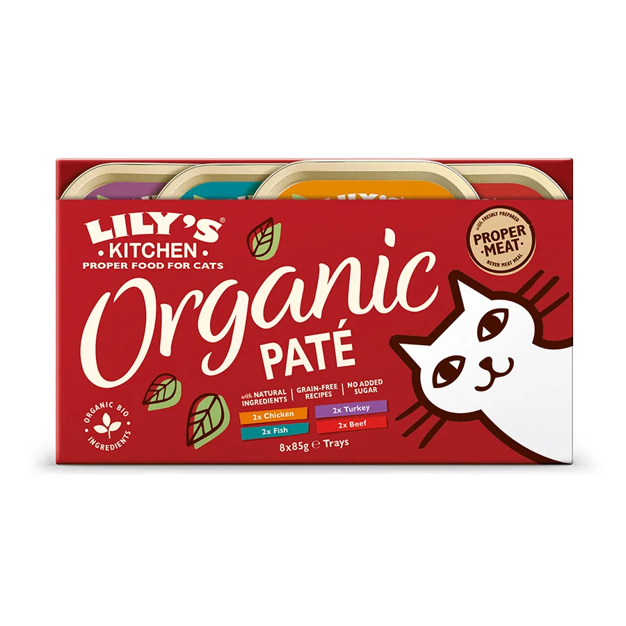 Lily x27 s Kitchen Organic Pate Wet Adult Cat Food Multipack 8x85g Trays Advanced