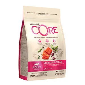Powerful Wellness Core Sterilised Dry Adult Cat Food Ocean Salmon 300g Effective