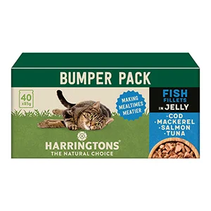 Certified Harringtons Wet Adult Cat Food Fish In Jelly 40 x 85g Pouches Unique