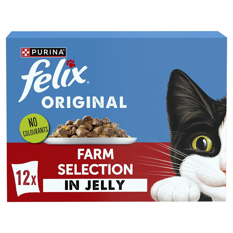 Safe Felix Farm Selection in Jelly Wet Adult Cat Food 12 x 85g Fine