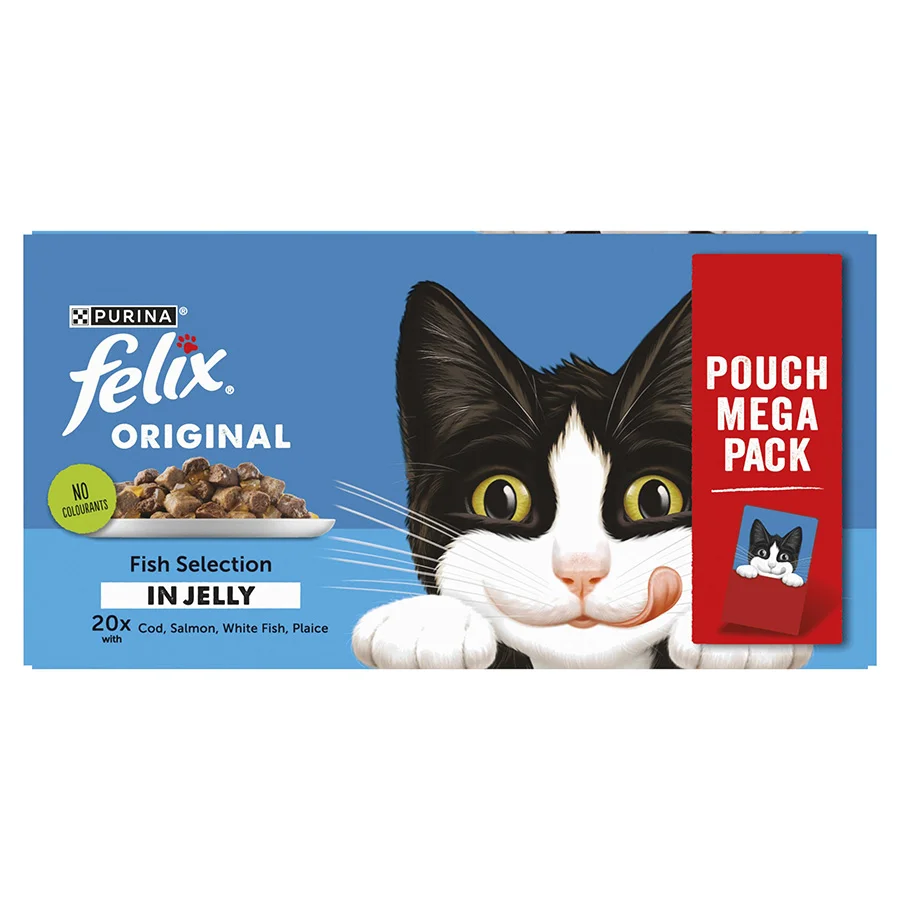 Professional Felix Fish Selection in Jelly Wet Adult Cat Food Luxury